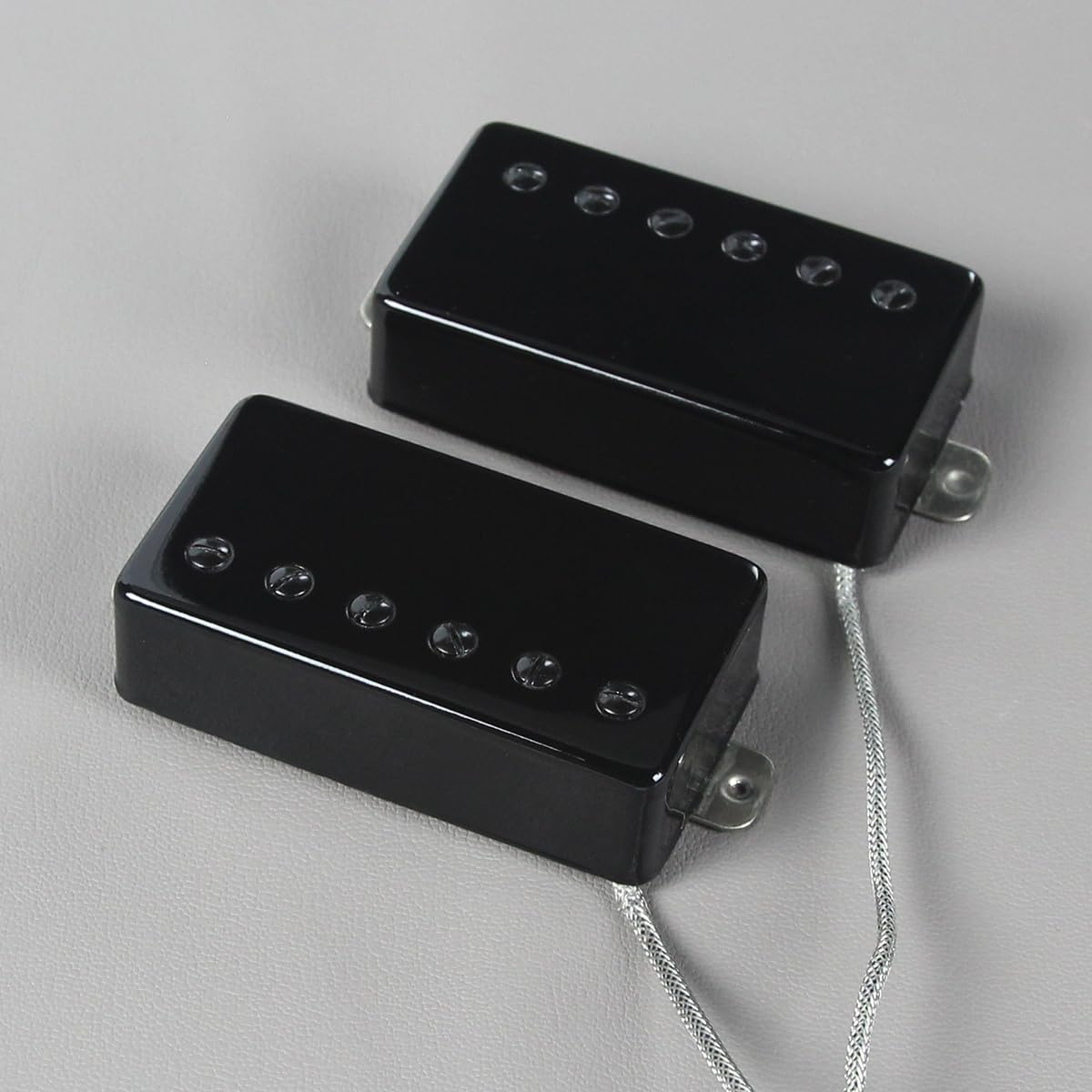 FLEOR Alnico5 Guitar Humbucker Pickup Set Black Bridge & Neck Pickups Compatible with LP style Guitar Part